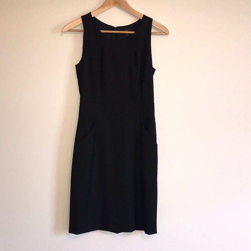 J Crew black sheath dress with pockets - knee length - Size 0